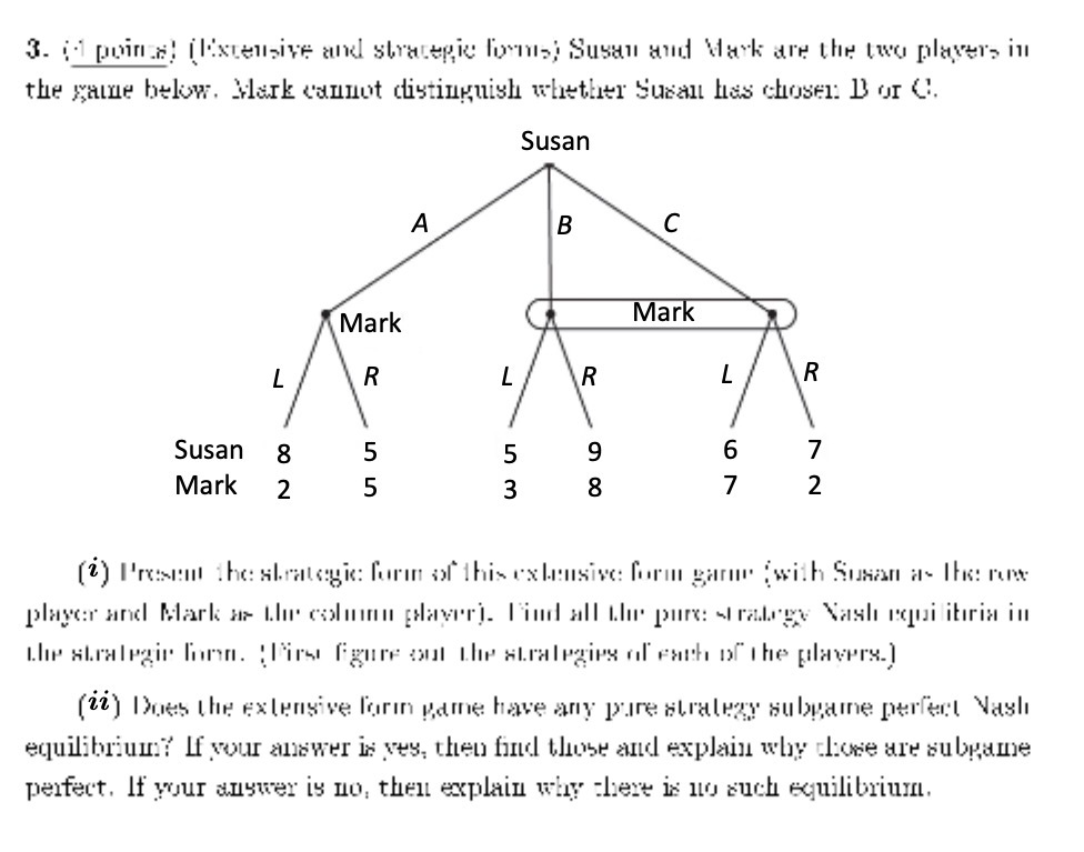  3. (1 poin a) ( Extensive and strategic forms) Susan and