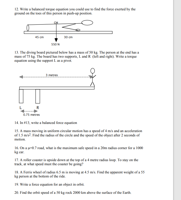 provided. Use space provided for rough work. 1. A 6.0 kg mass