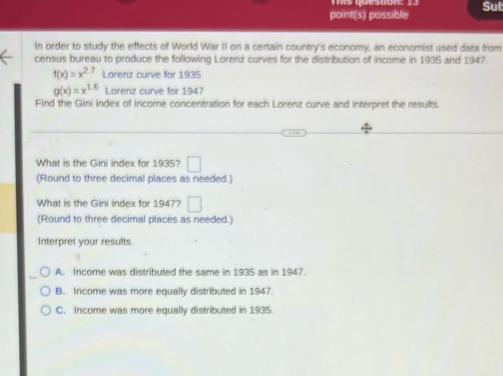 This question. 15 Sub pointy's) possible In order to study the