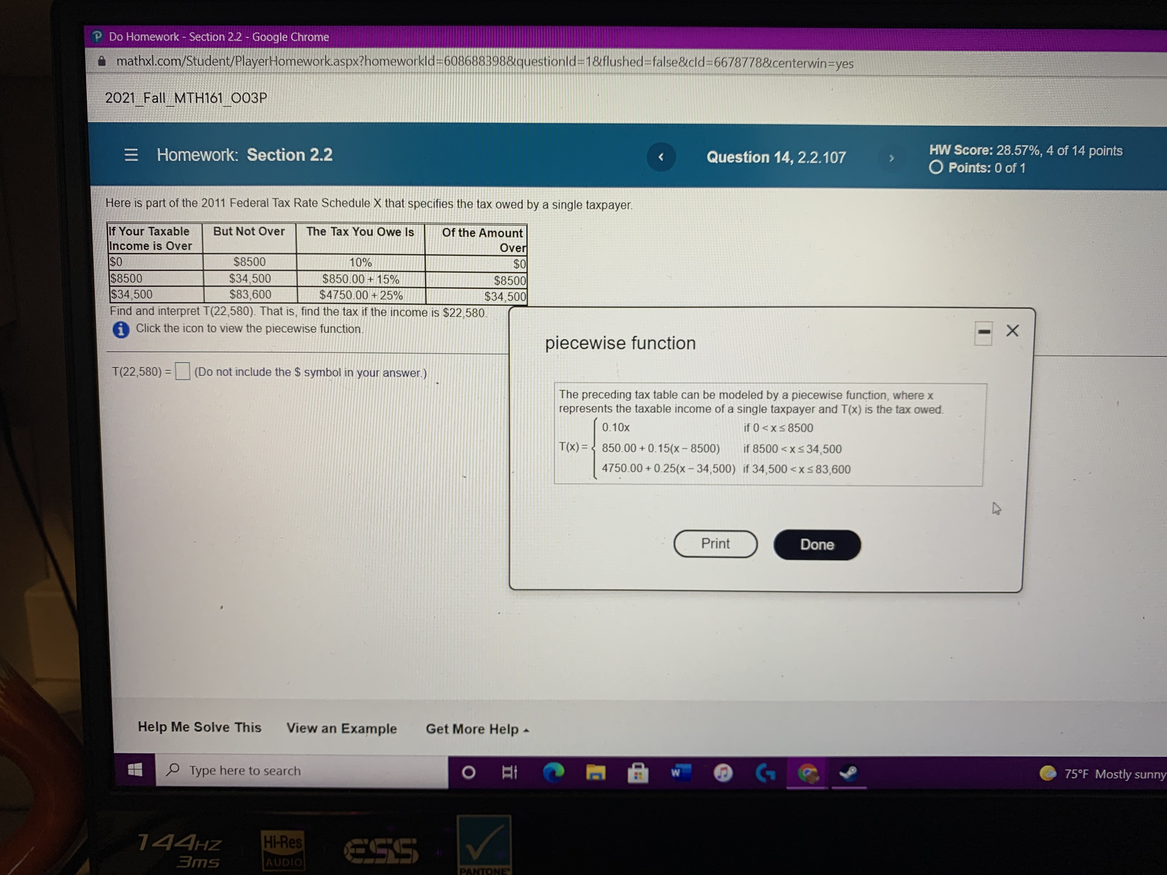 of 2 O Points: 0 of 1 The domain of the piecewise