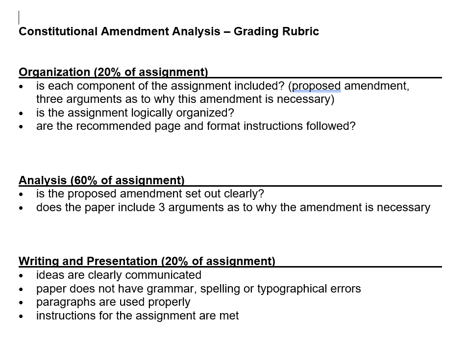 Constitutional Amendment Analysis: Required to submit a proposal for an amendment to