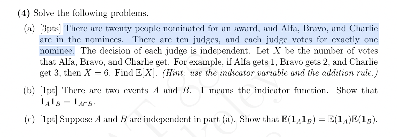  (4) Solve the following problems. (a) [3pts] There are twenty people