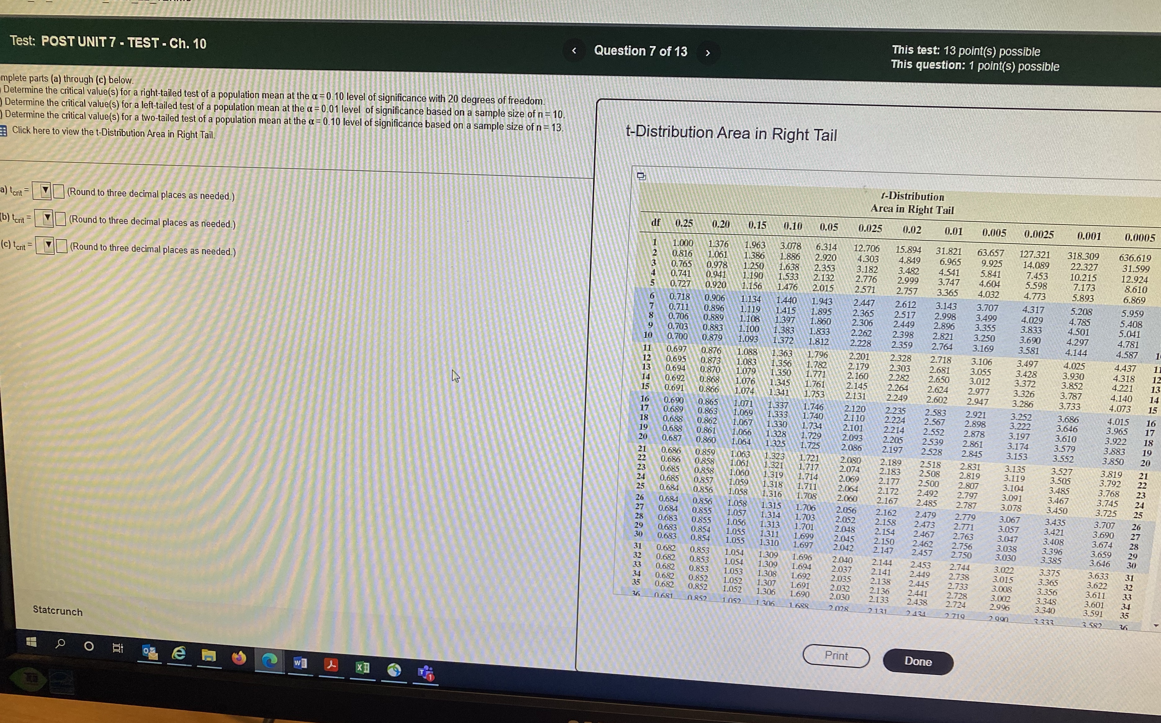 This test: 13 point(s) possible Question 7 of 13 This question: