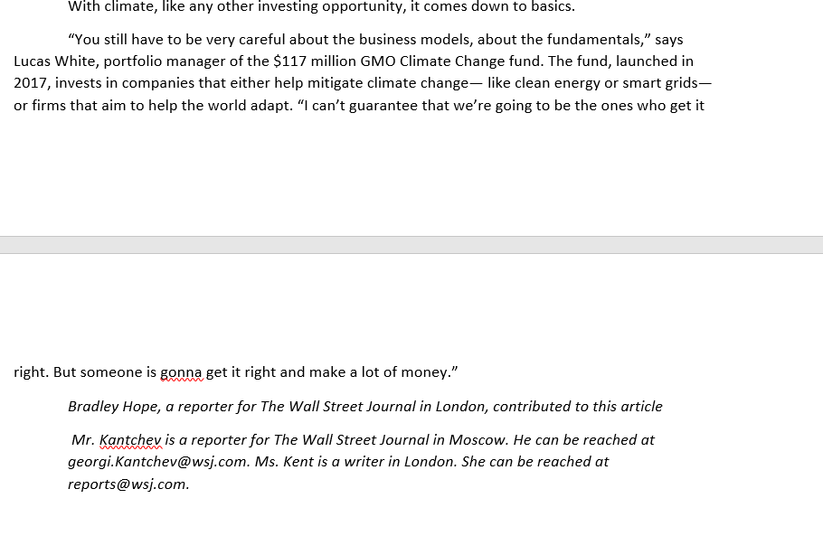 form for investment managers to handle risk?Given that most ESG investing focuses