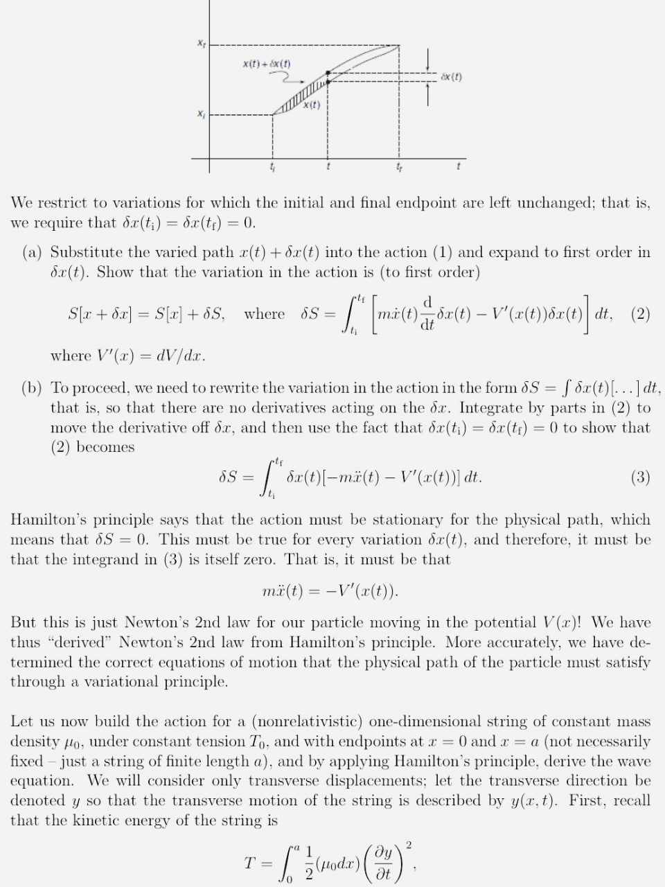 x(1) + ex(t) ax (t) We restrict to variations for which