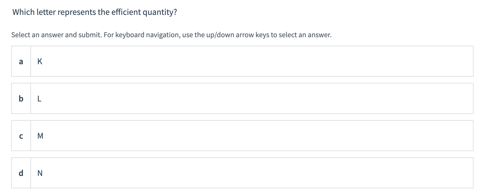For keyboard navigation, use the up/down arrow keys to select an answer.