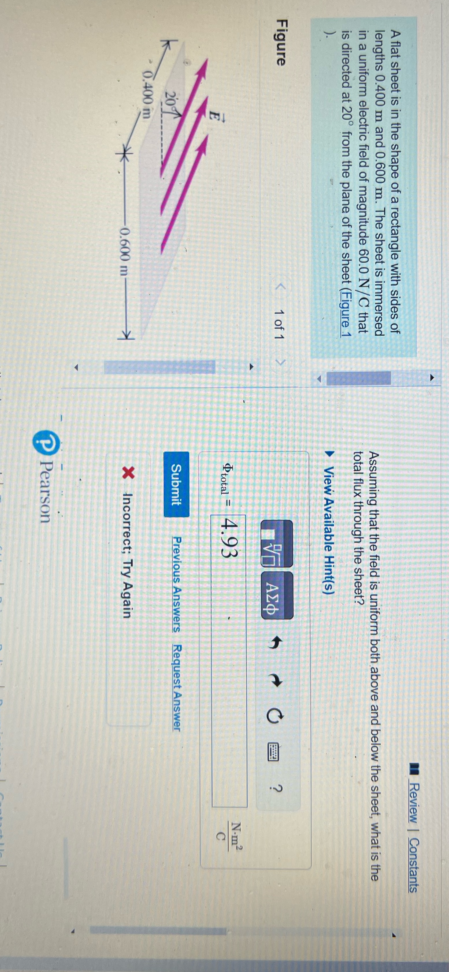  Review | Constants A flat sheet is in the shape of