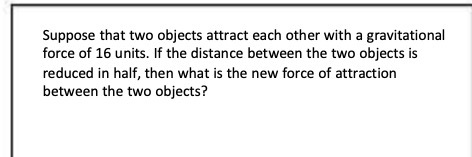 Suppose that two objects attract each other with a gravitational force