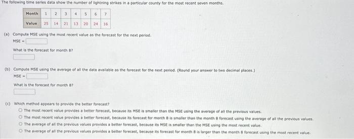  (b) Compute MSE using the average of all the data avaloble