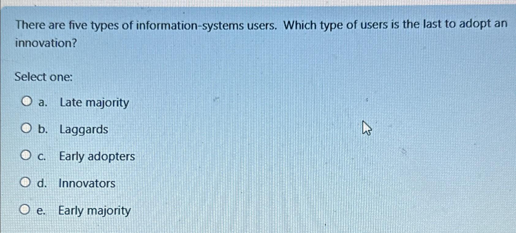  There are five types of information-systems users. Which type of users