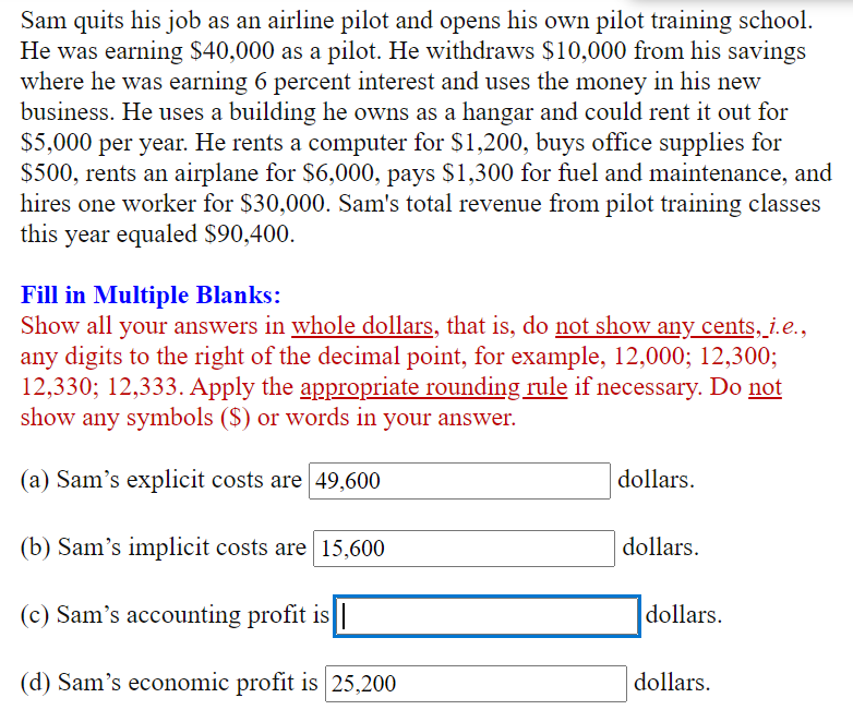 Sam quits his job as an airline pilot and opens his own