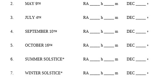 MAY JULY SEPTEMBER ION OCTOBER 16TH SUMMER SOLSTICE* WINTER SOLSTICE* m m
