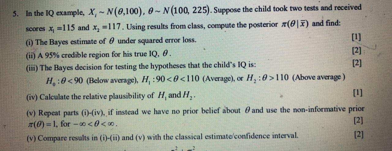 can anyone help with this question... 5. In the IQ example, X,