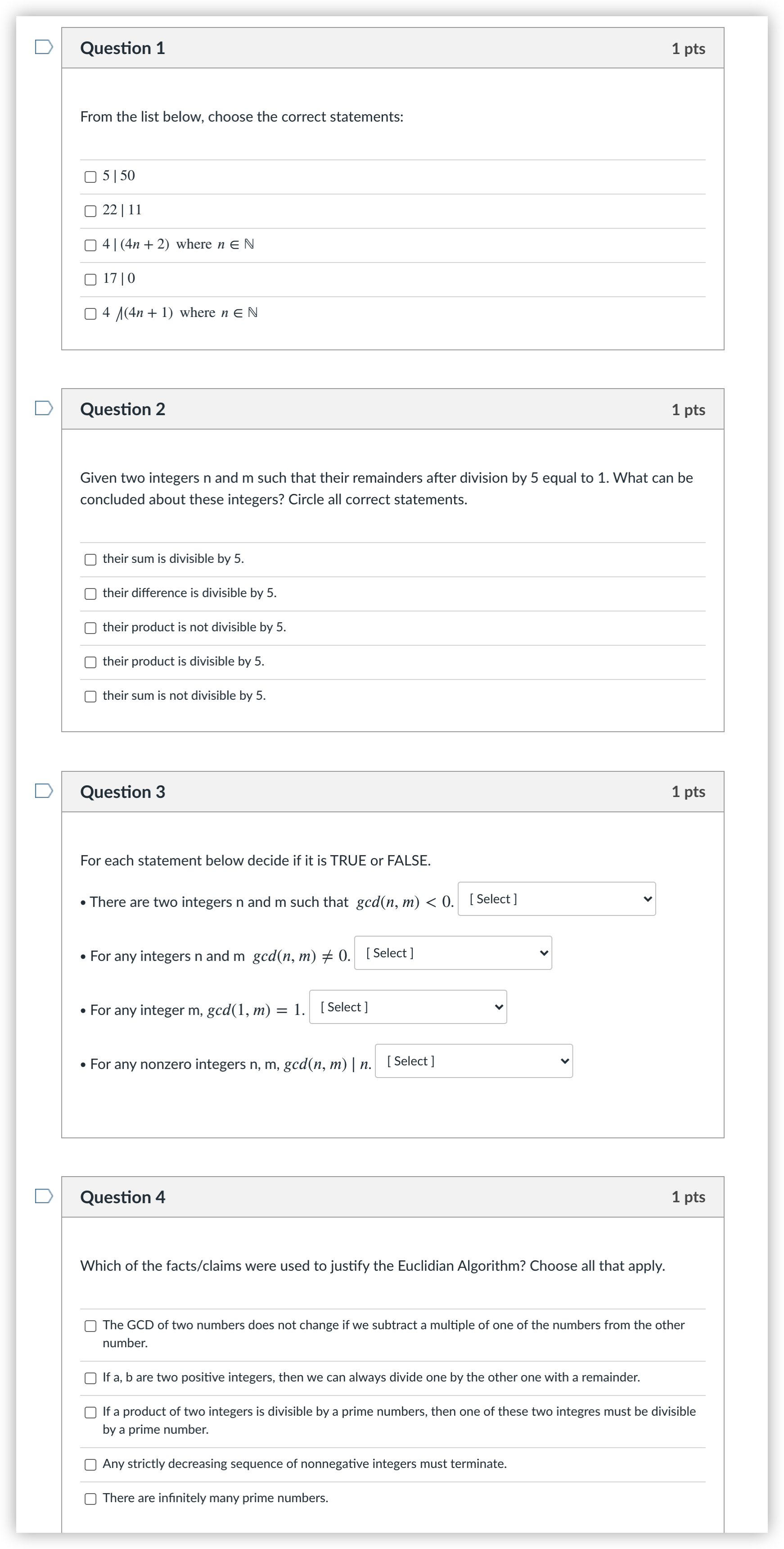 Please help with this question. Thank you. D Question 1 1 pts