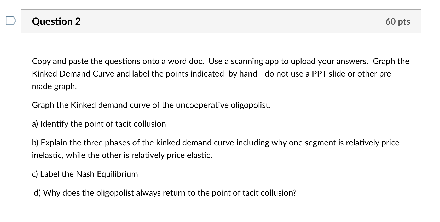 Question 2 60 pts Copy and paste the questions onto a