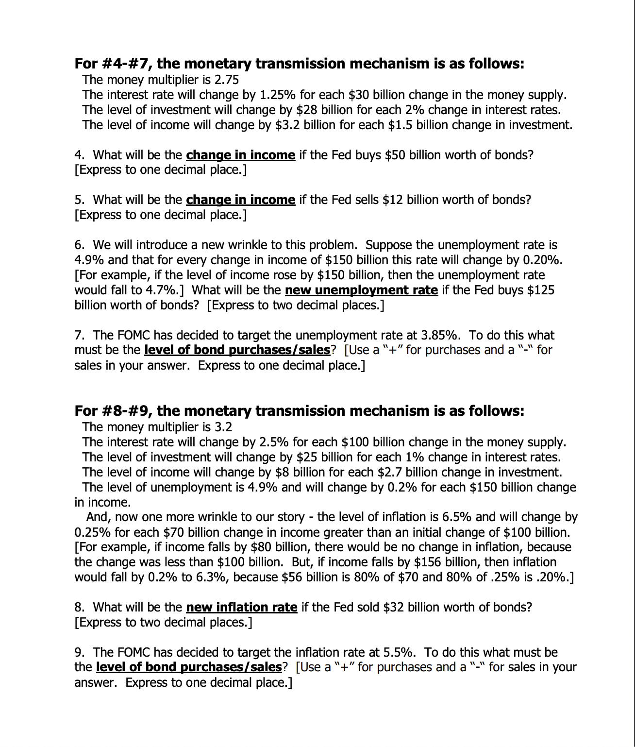 the percentage answers are positive, so do not use a sign for