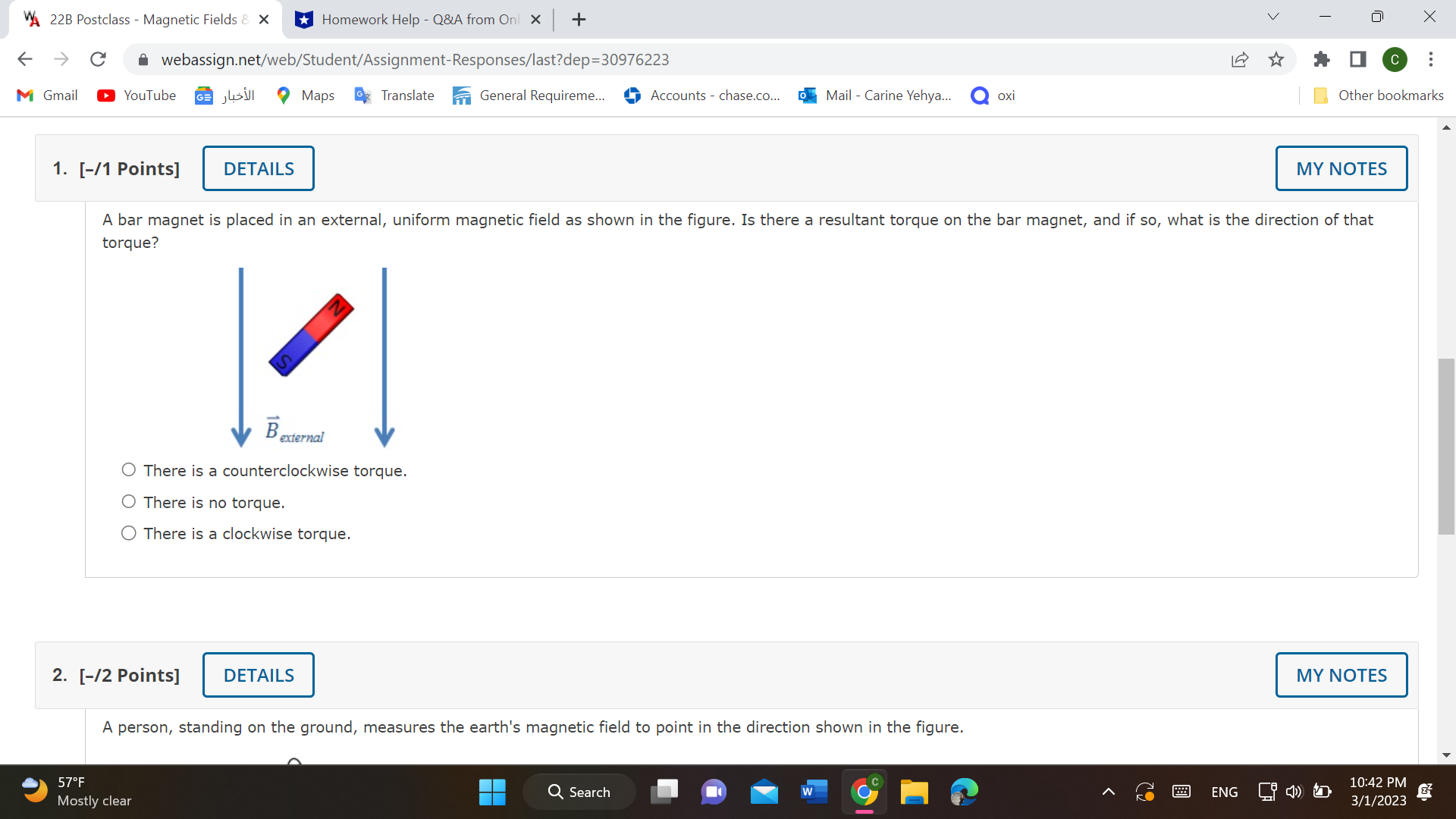 VA 22B Postclass - Magnetic Fields 8 X *Homework Help -