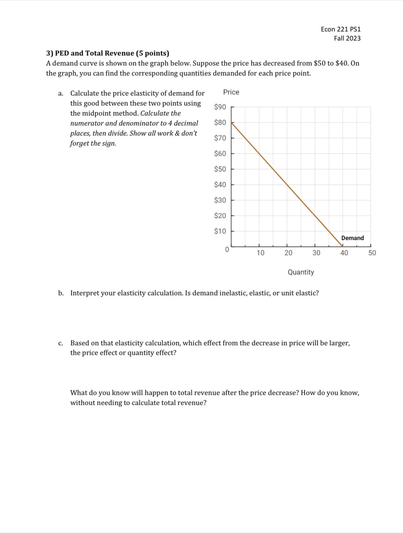 Econ 221 P51 Fall 2023 cl. On the graph, label the two