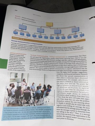 WORGANIZATION 347 Downward communication occurs when information flows down the harrarchy from