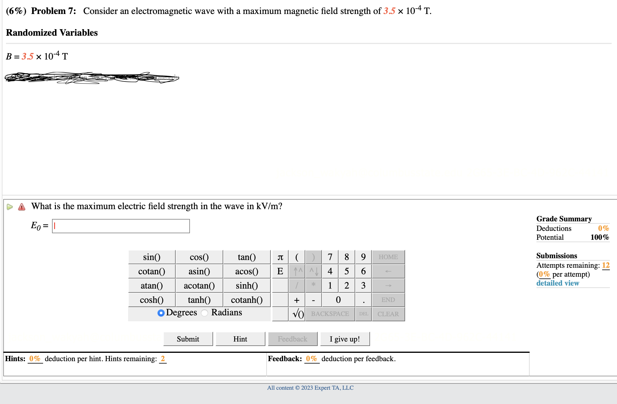 direction of the field is perpendicular to the loop. B(x10-3T) 4 3.0