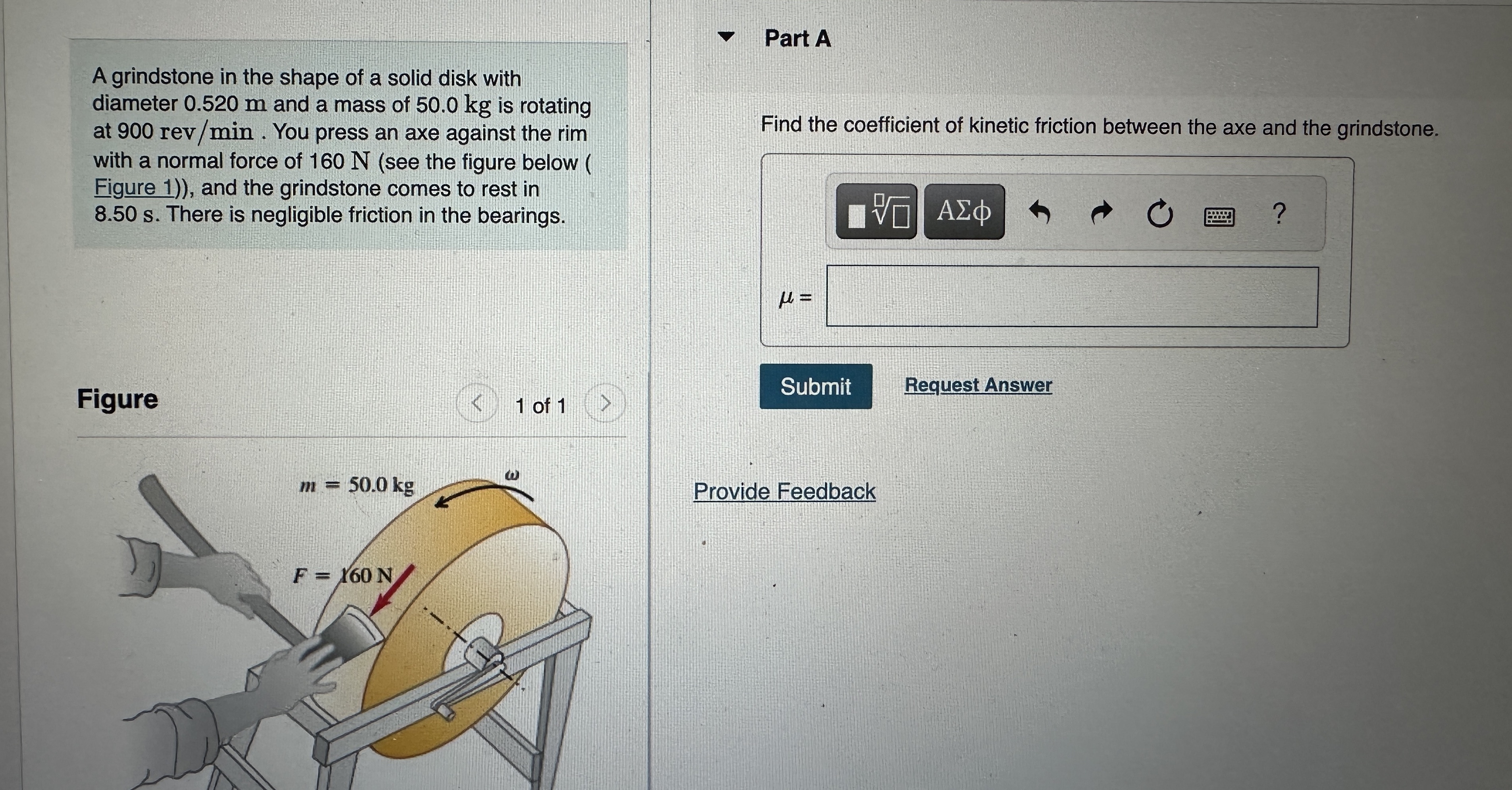 Part A A grindstone in the shape of a solid disk