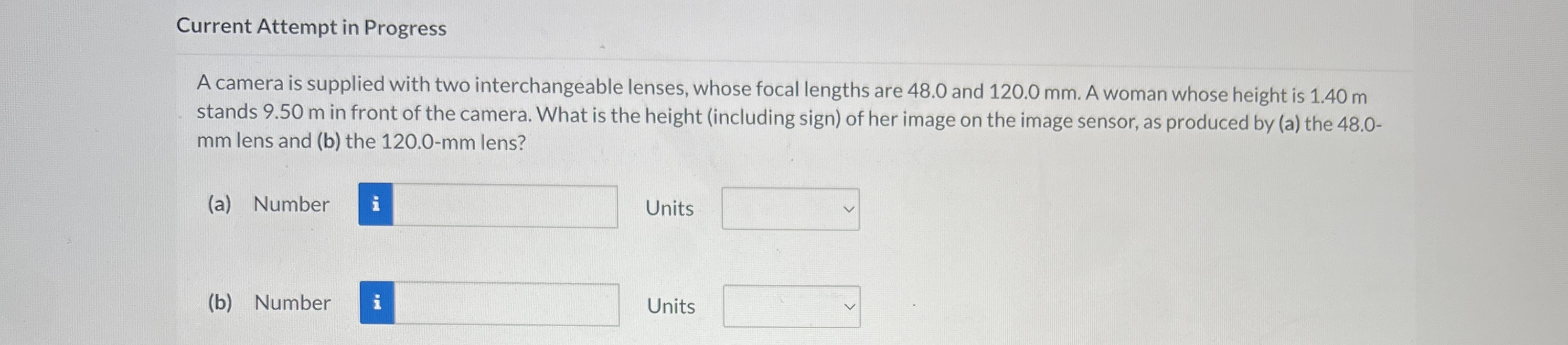  Current Attempt in Progress A camera is supplied with two interchangeable