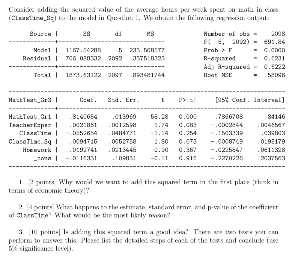 Consider adding the squared value of the average hours per week
