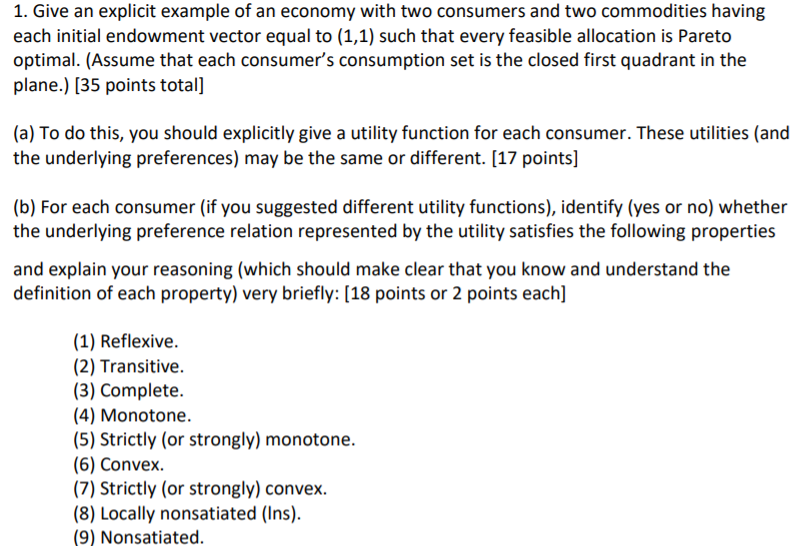 this is for question 1 1. Give an explicit example of an