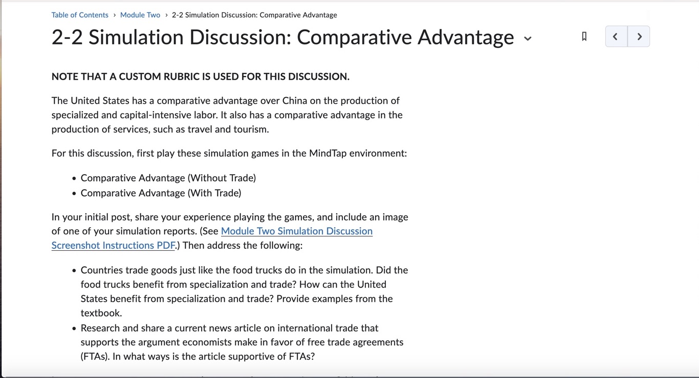 Tabie of Contents > Module Two > 2-2 Simulation Discussion: Comparative