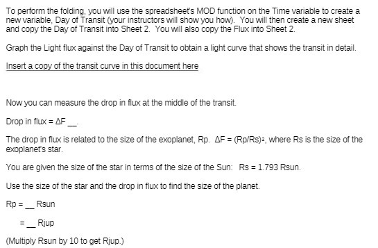  To perform the folding, you will use the spreadsheet's MOD function