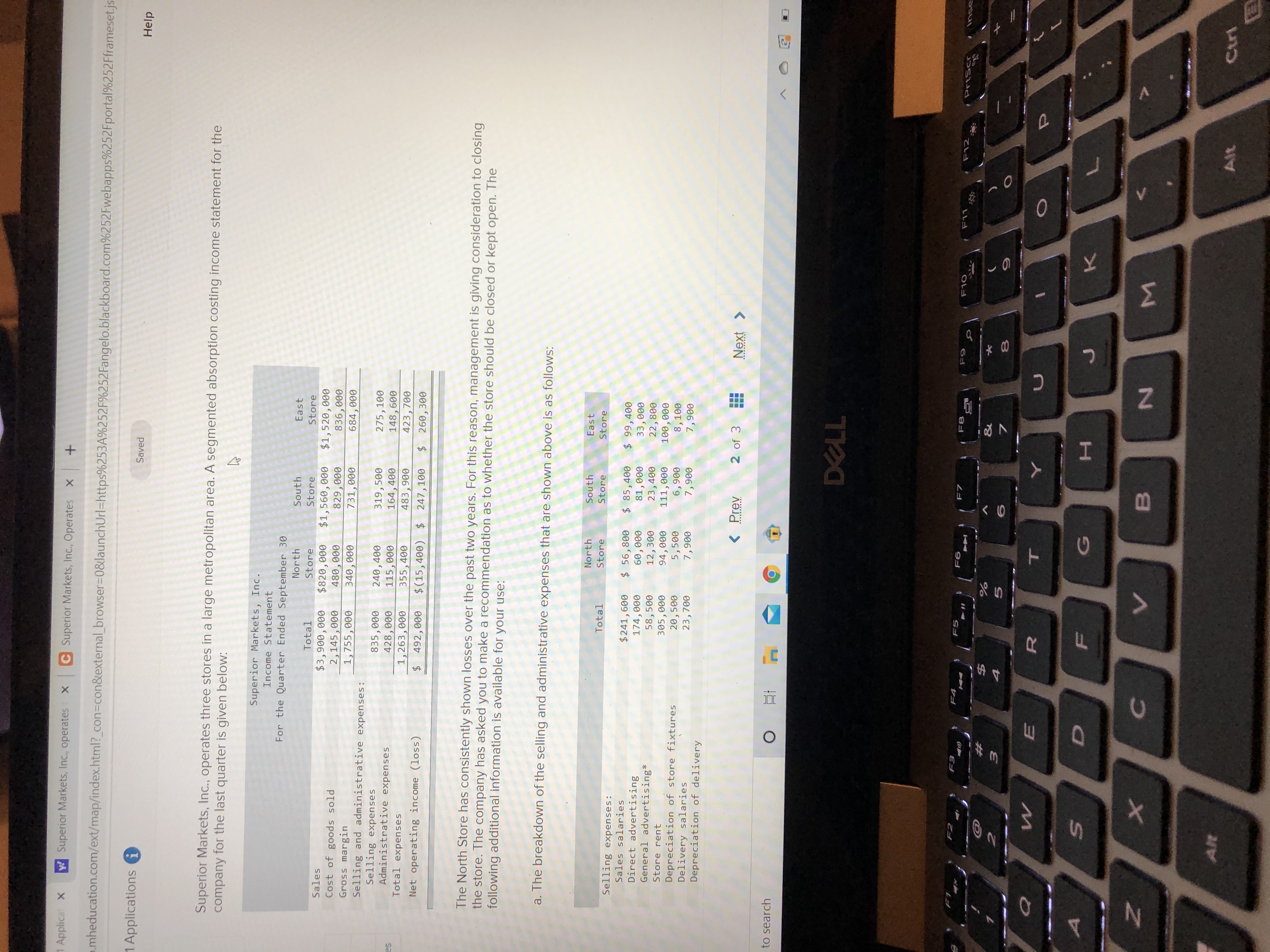Markets, Inc., operates X C Superior Markets, Inc., Operates x + mheducation.com/ext/map/index.html?_con=con&external_browser=0&launchUrl=https%253A%252F%252Fangelo.blackboard.com%252Fwebapps%252Fportal%252Fframeset.jsp%2
