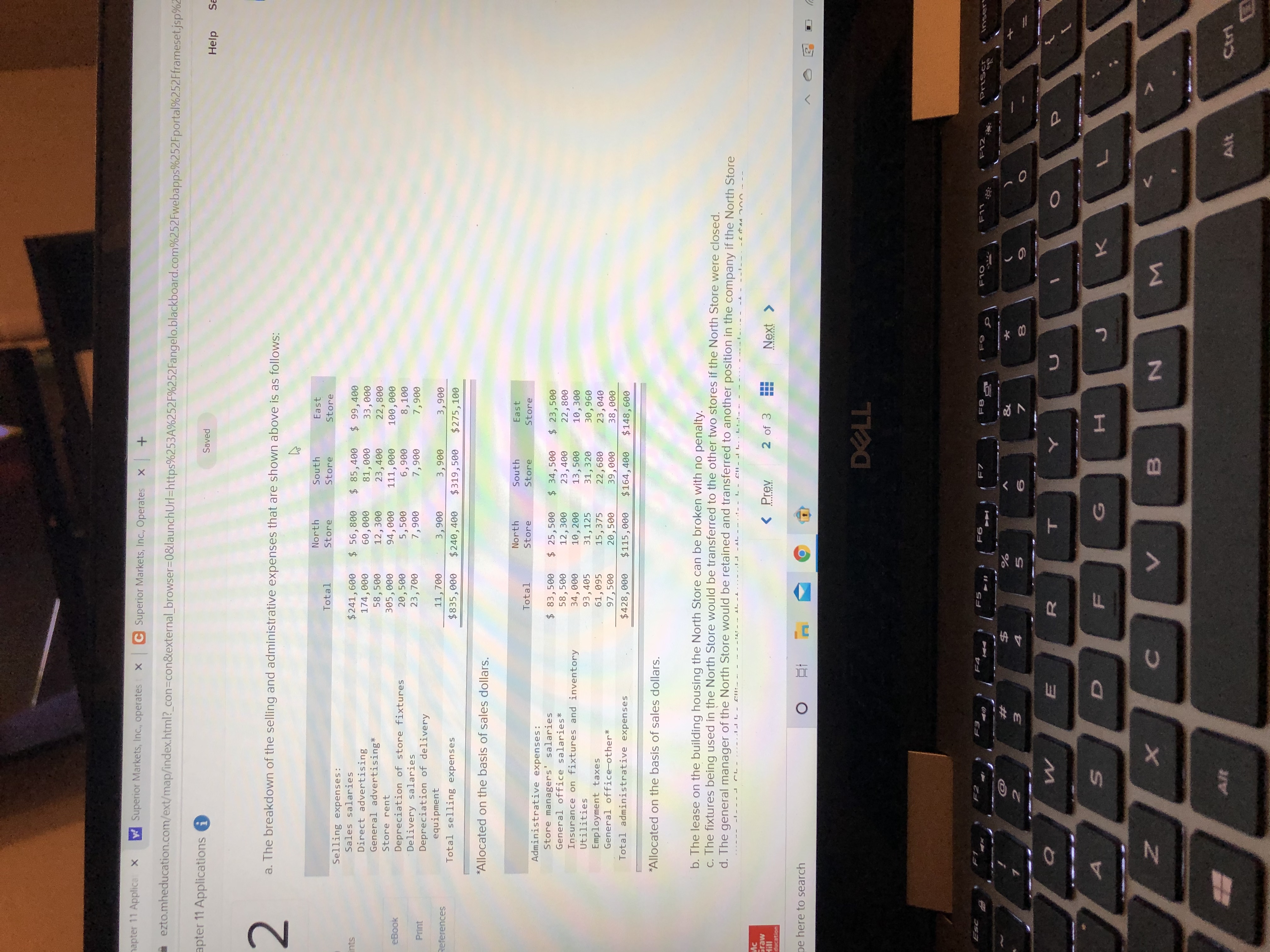 Applications Saved Help Say Allocated on the basis of sales dollars. b.