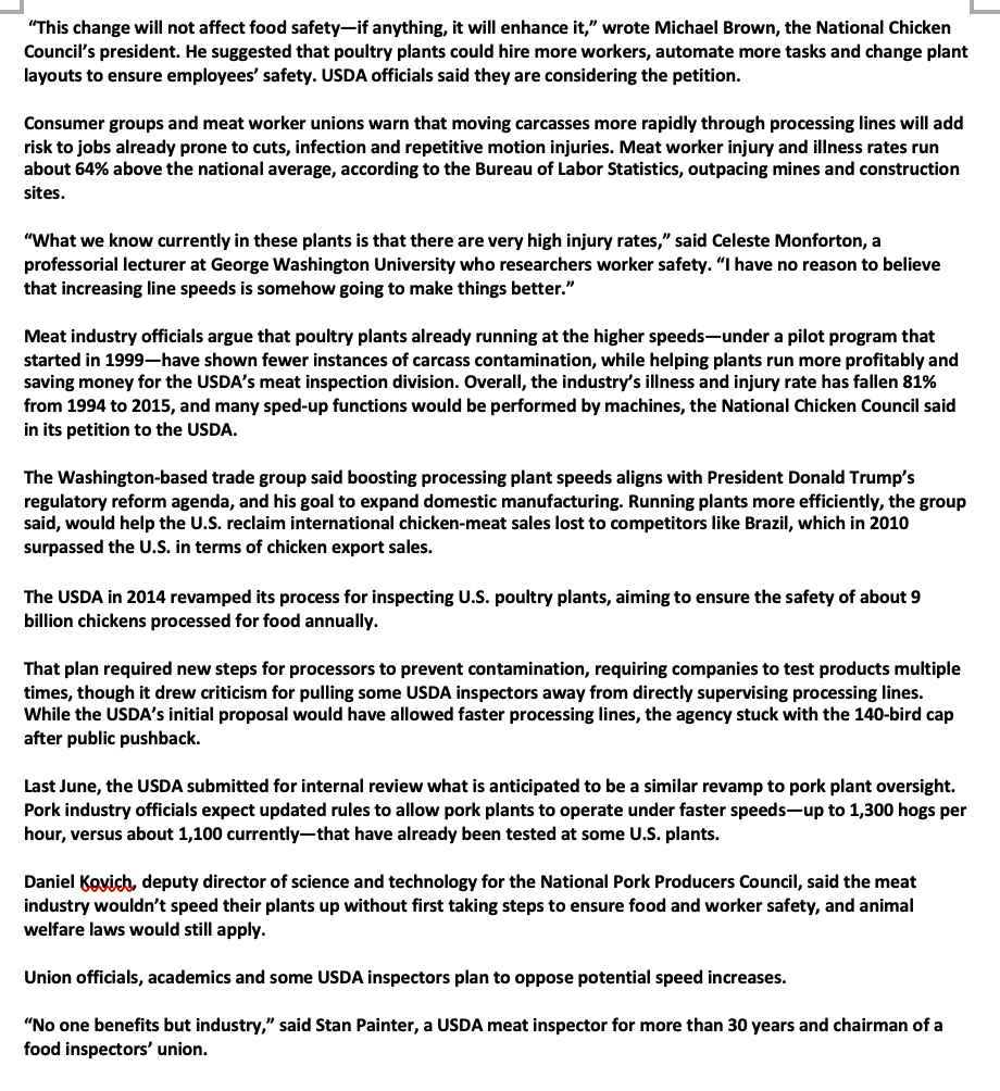 per year and the price is measured in dollars per chicken. The