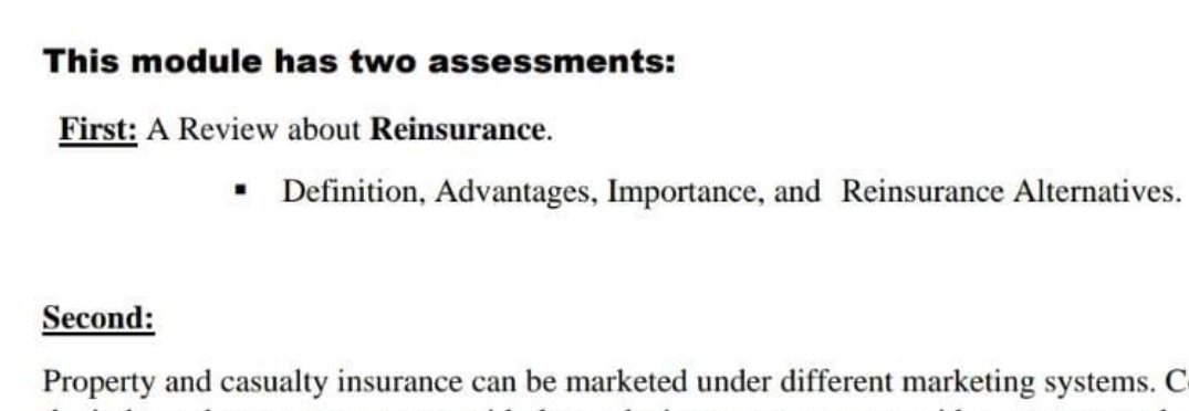 I need solve this assignment This module has two assessments: First: A