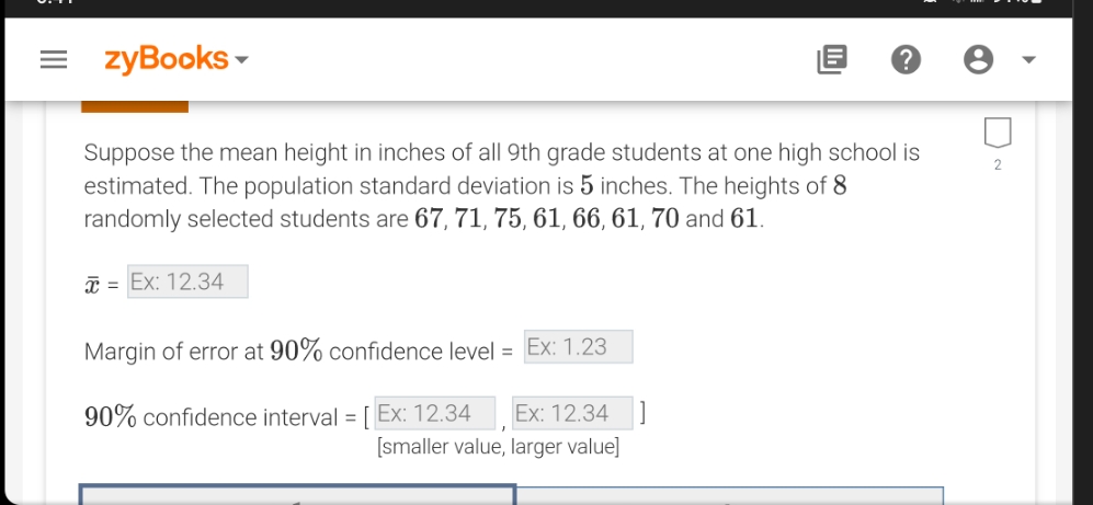 Confidence intervals for population means E zyBooks E ? Suppose the mean