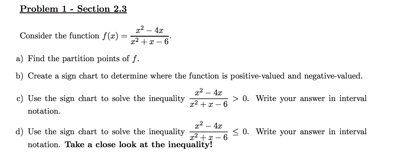  Problem 1 - Section 2.3 127243: Consider the function f (2:)