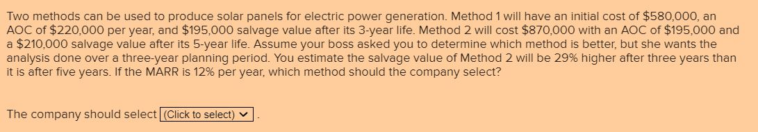 Two methods can be used to produce solar panels for electric