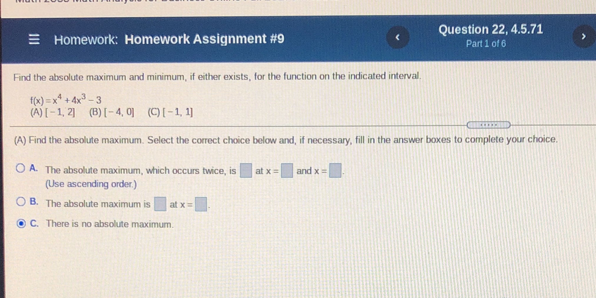  Question 22, 4.5.71 = Homework: Homework Assignment #9 Part 1 of