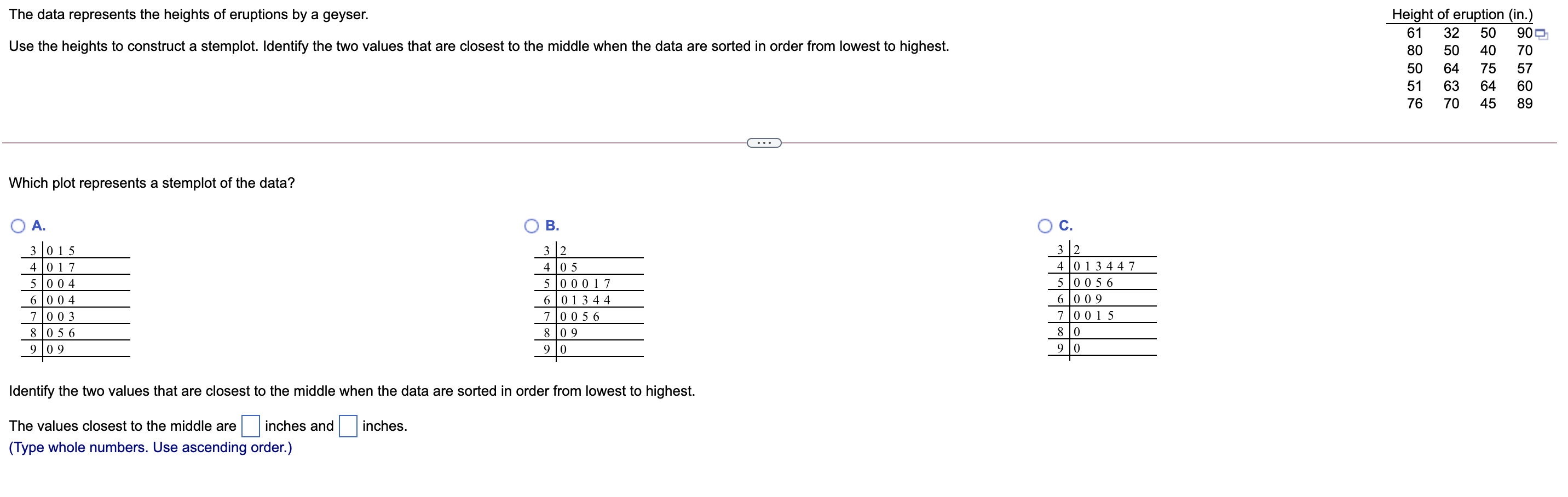 using the accompanying data set. Times begin when a vehicle stops at