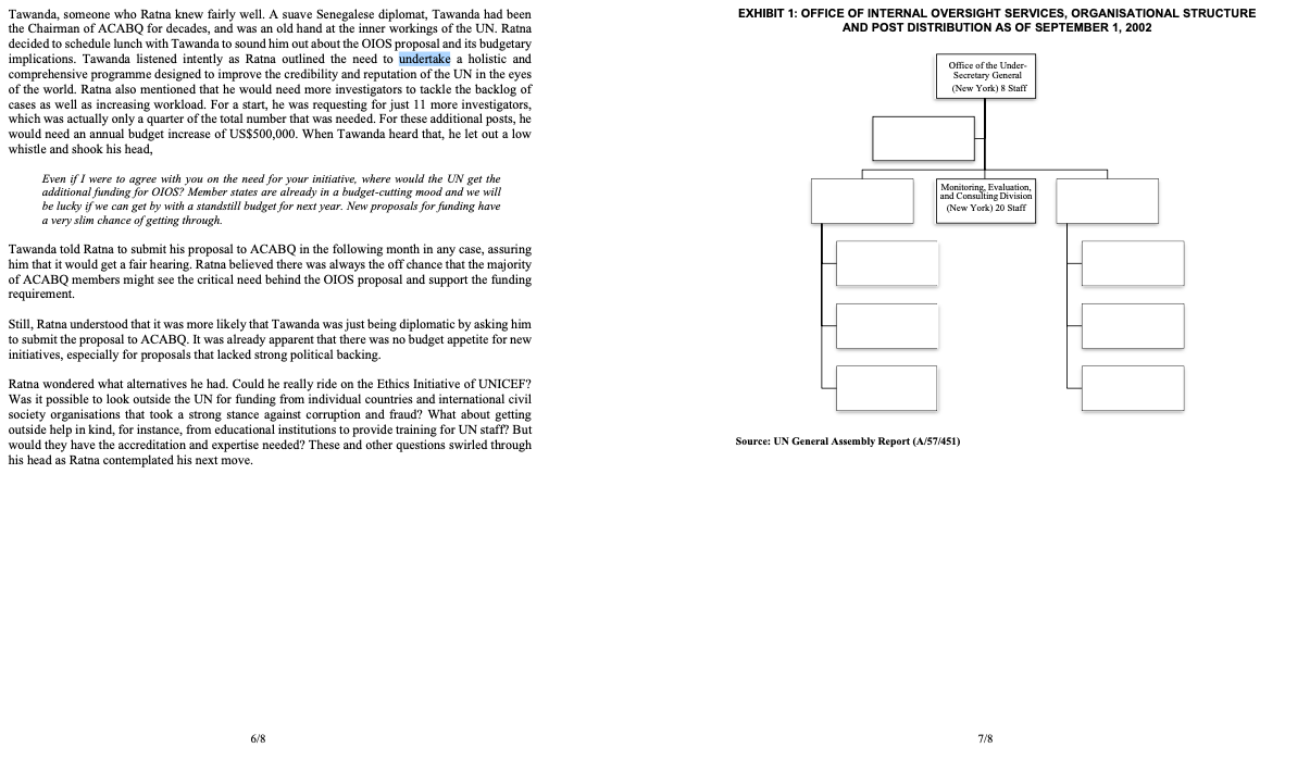for OIOS' initiative? Why was the Secretary-General also non-cimmital in supporting OIOS?Are