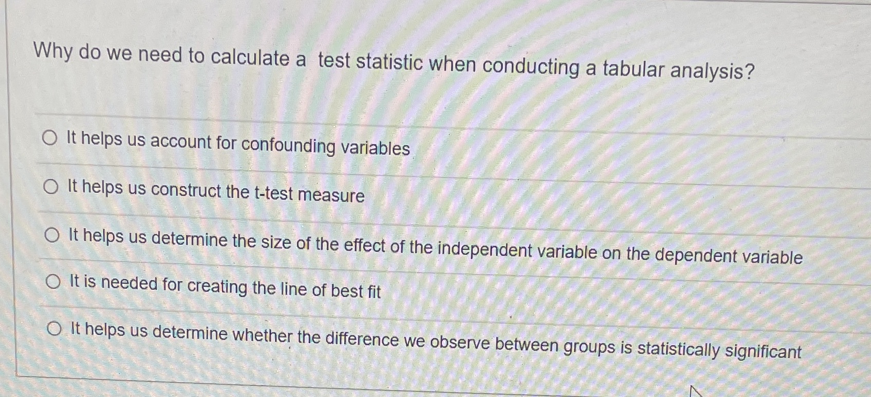 Why do we need to calculate a test statistic when conducting