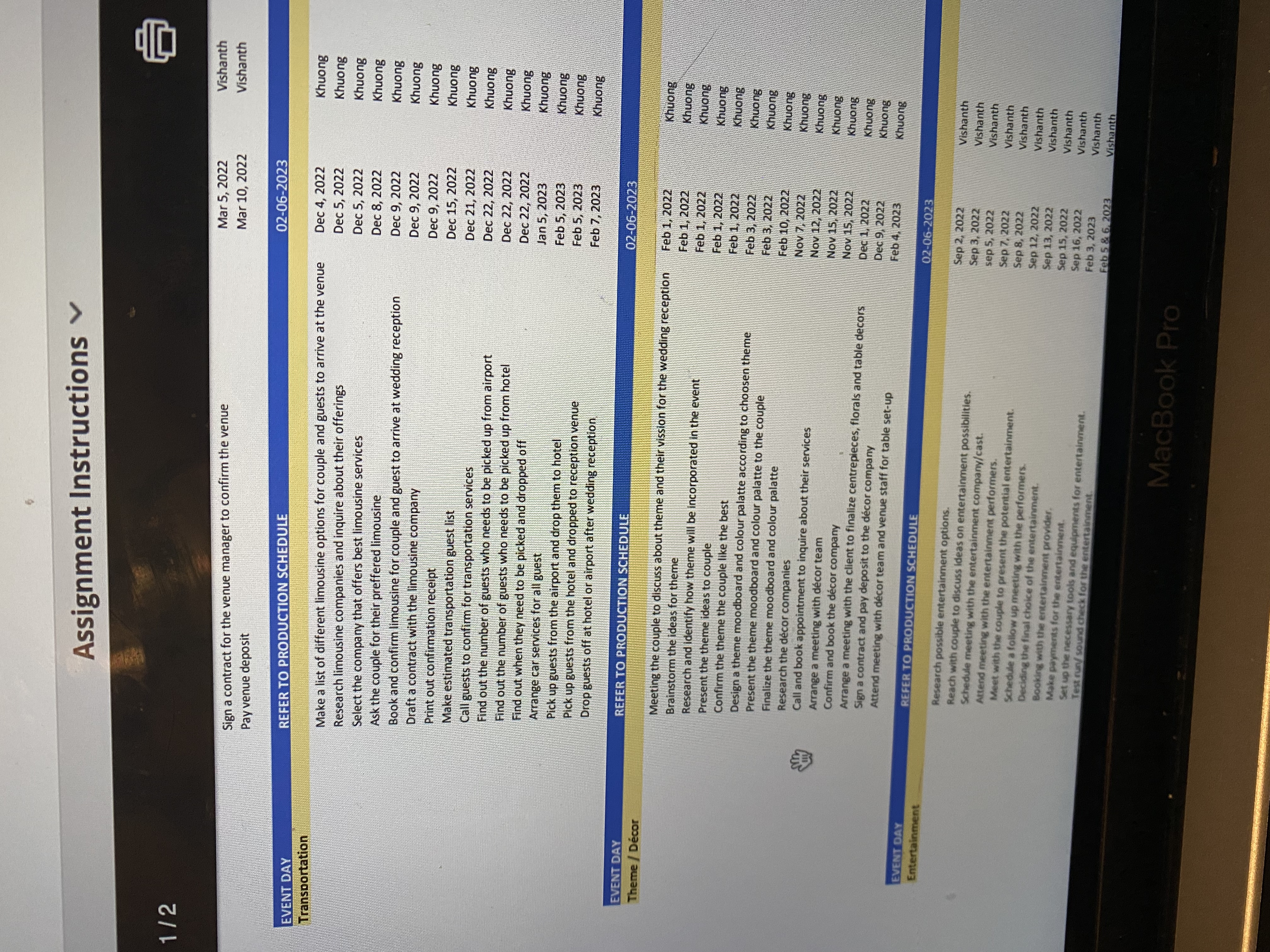 how the event will be evaluated (no results will be provided). (Week