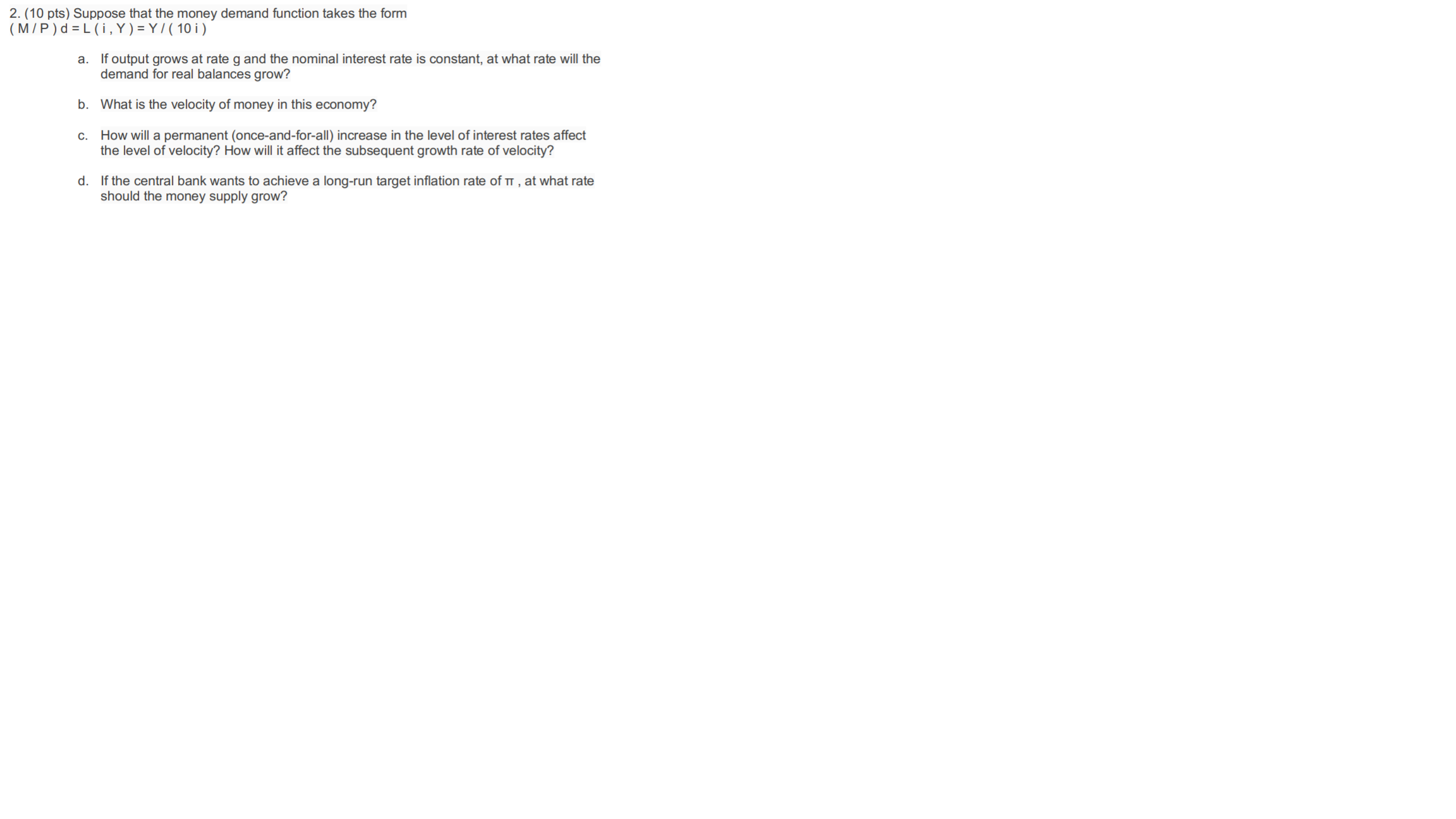 Can I get an answer with explanations? 2. (10 pts) Suppose that