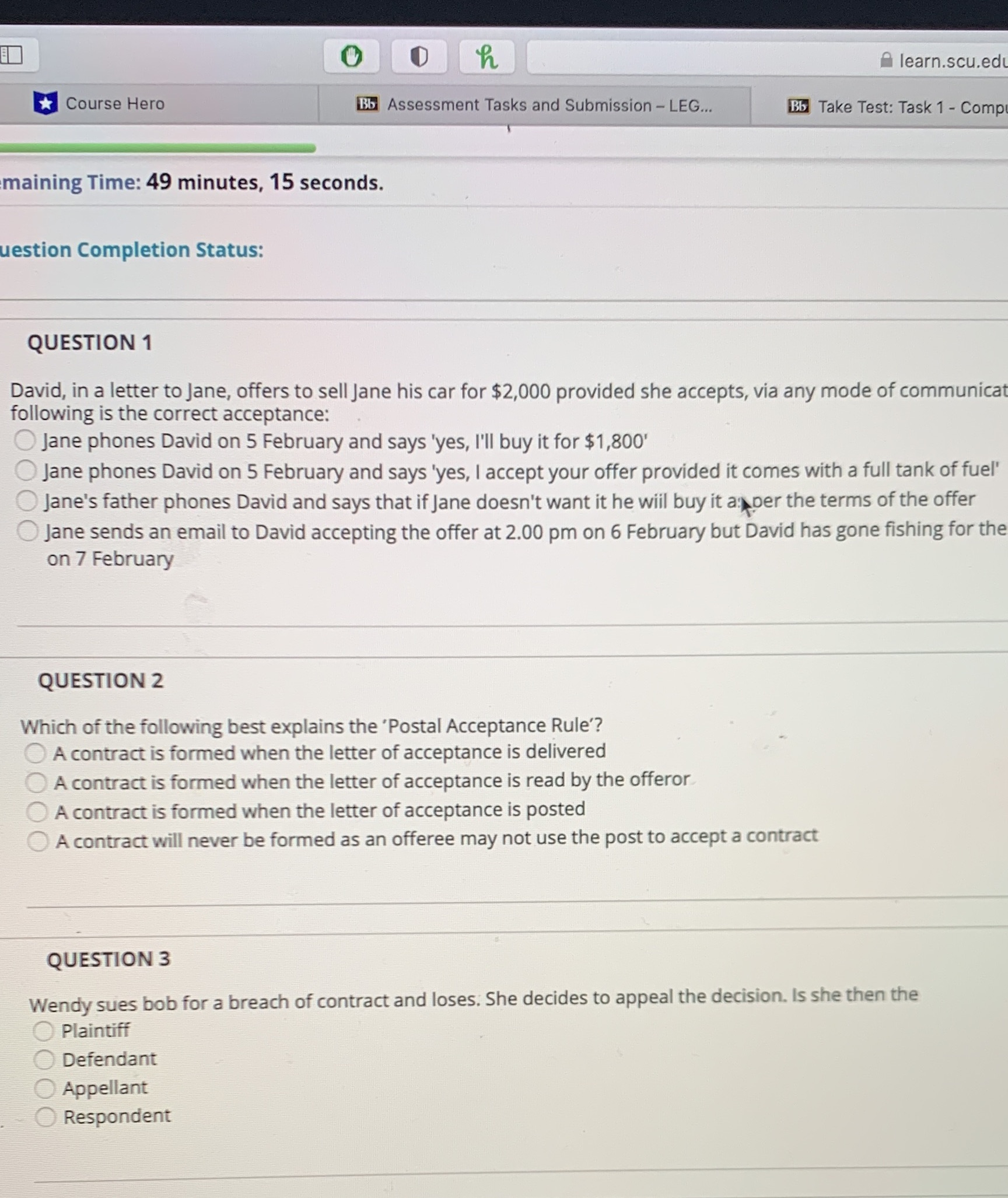 Please help o o h learn.scu.ed Course Hero Bb Assessment Tasks and