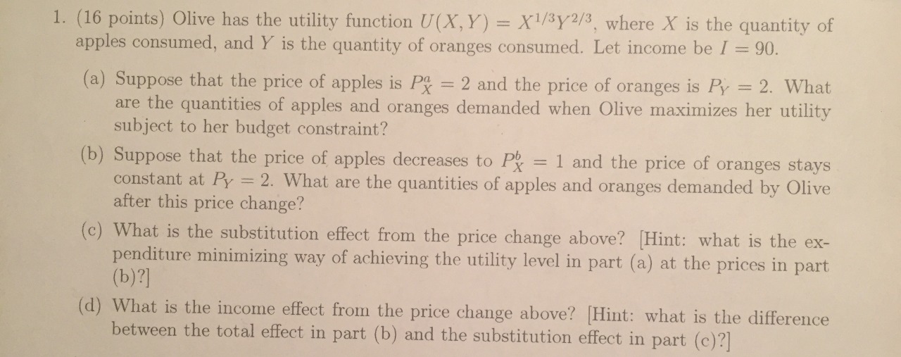 quantity of apples consumed, and Y is the quantity is the quantity