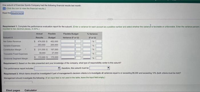 or U) Net Sales Revenue Actual Results Flexible Budget $ 474.000 $