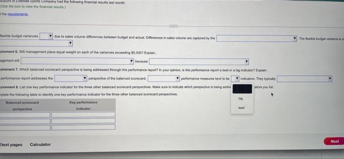 on each of the variances exceeding $5,000? Explain. 7. Which balanced Scorecard