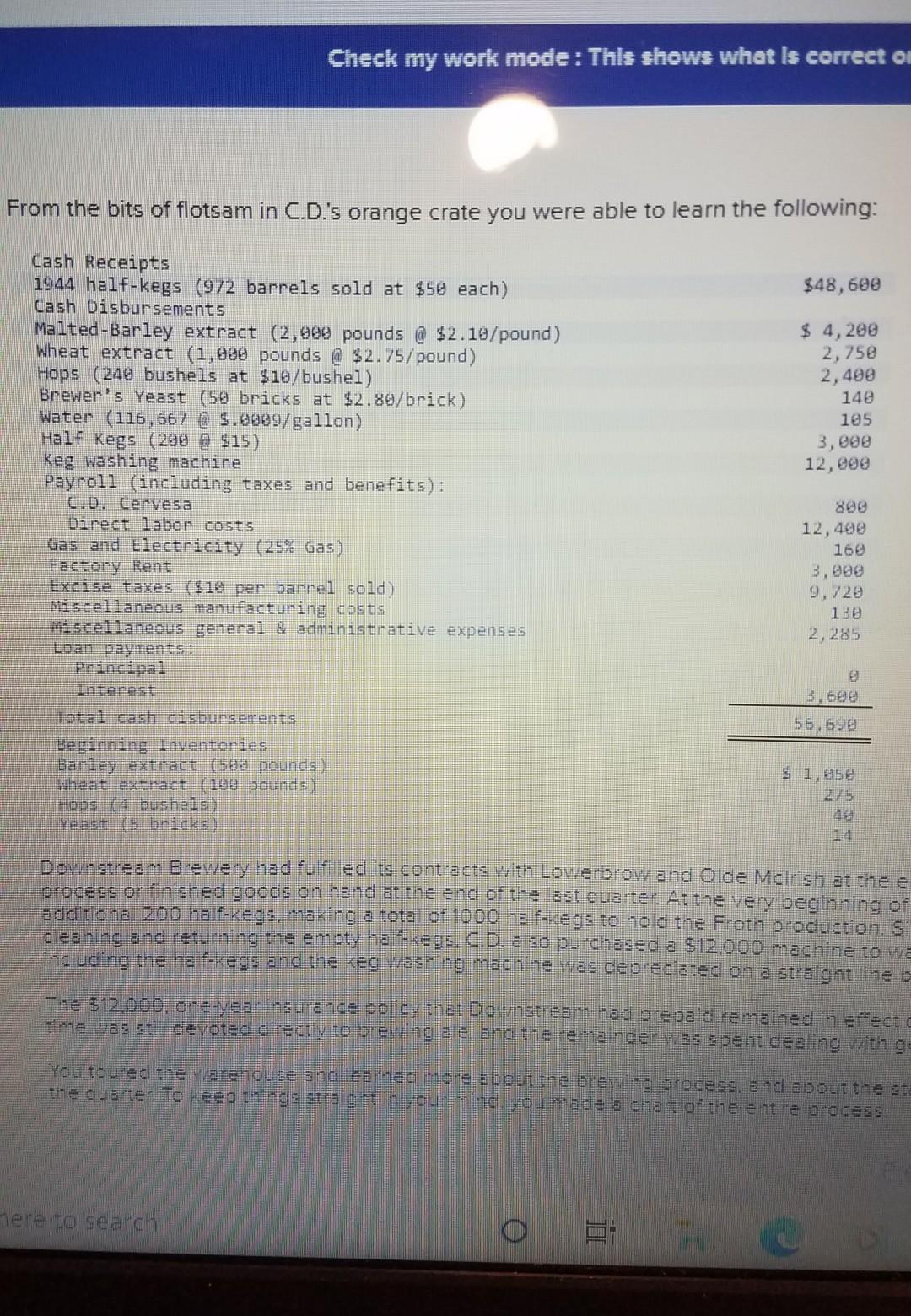 Check my work mode: This shows what is correct ou From