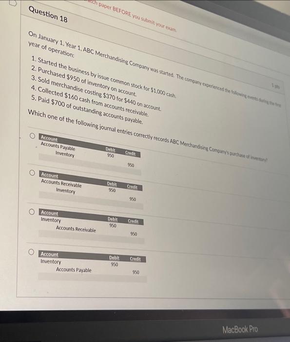  con paper BEFORE YOU Sub your Question 18 On January 1