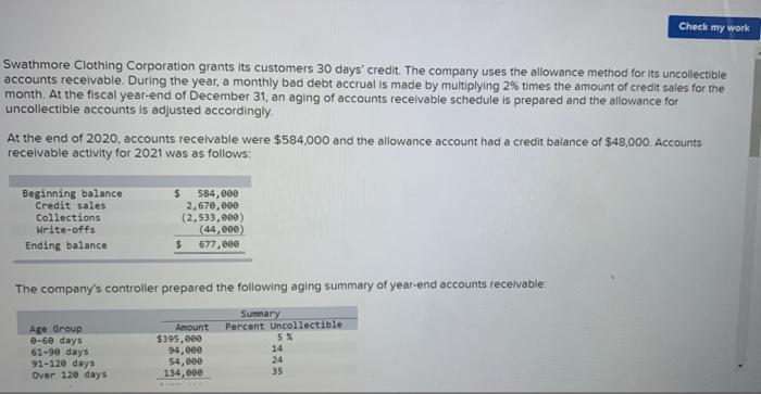  please show all calculations for each step, all one question!!! Check